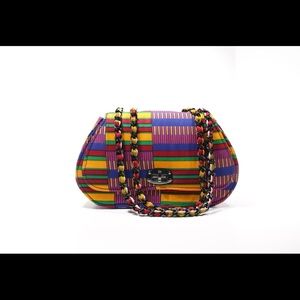 Kente print clutch